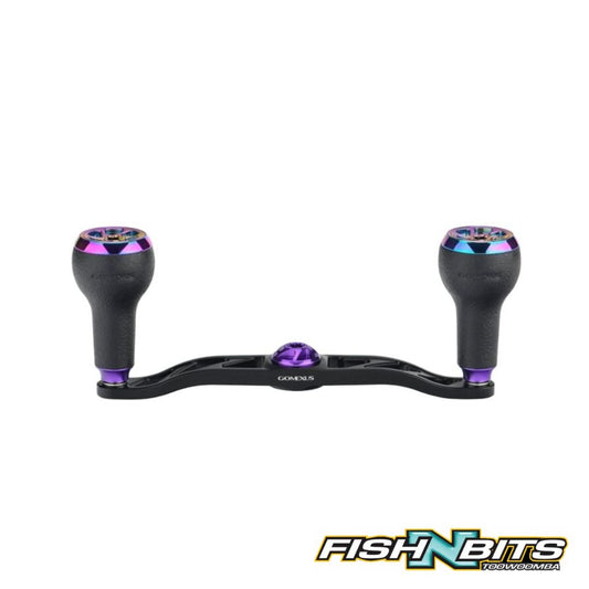 Gomexus - 100mm Purple Black Aluminum handle for baitcaster reel with TPE knob 8x5mm