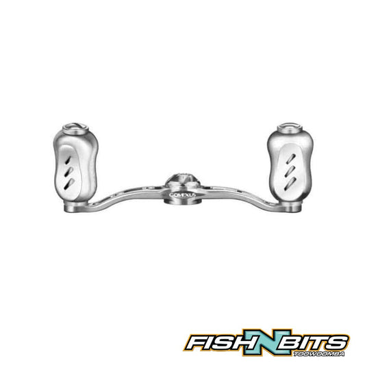 Gomexus - 90mm Aluminum Handle for baitcaster reel with Silver titanium Knobs 7x4mm