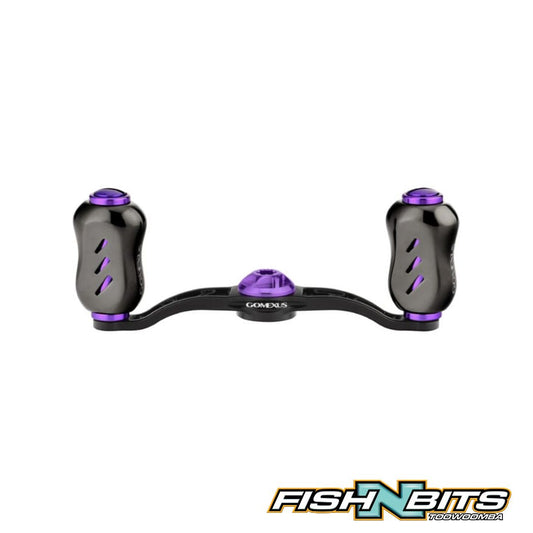 Gomexus - 90mm Aluminum Handle for baitcaster reel with Black/Purple titanium Knobs 8x5mm