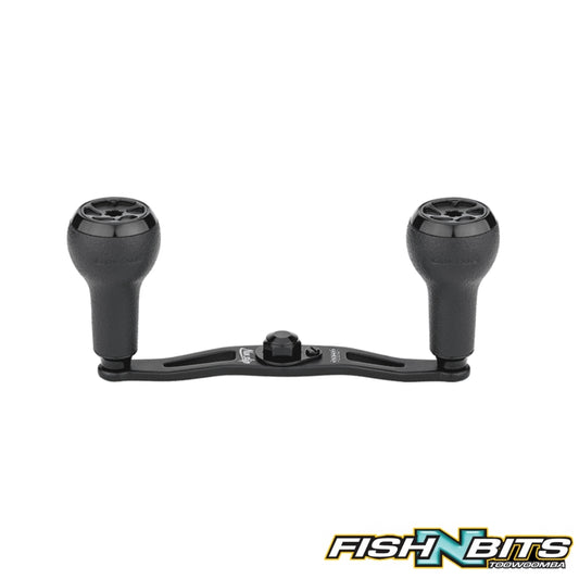 Gomexus - 100mm Black Aluminum Handle For baitcaster reel With Black TPE Knobs 8x5mm