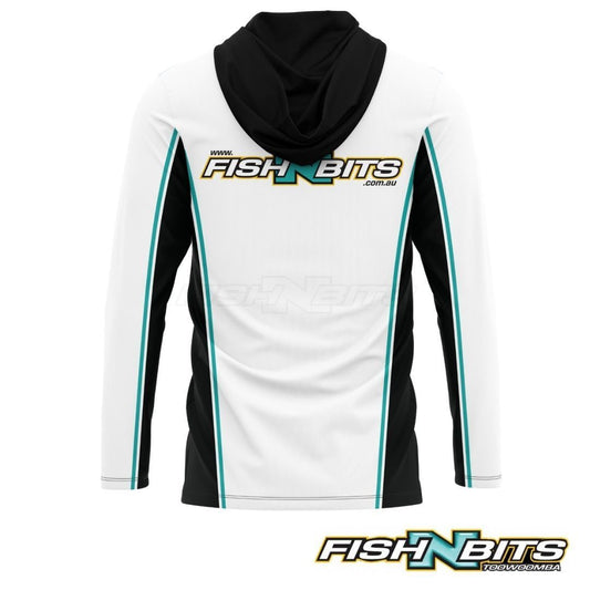 Fish N Bits - White Hooded Jersey